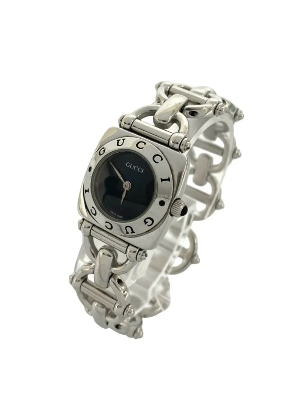 Gucci Horsebit Chain Stainless Steel Quartz Watch Wrist Silver